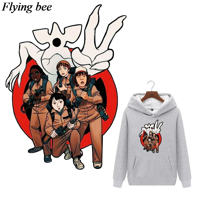 

Flyingbee DIY Heat Transfer Patches Stranger Things Iron-on Patches For Clothing T-shirt Decoration Heat Press Appliqued X0657