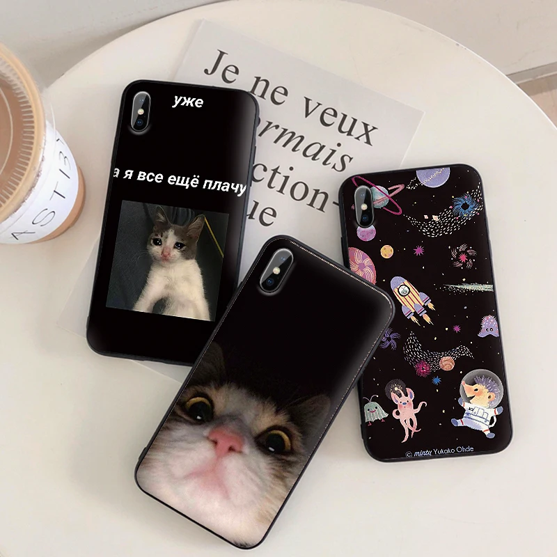 cute funny S10E Protector Case For Samsung Galaxy S8 S9 S10 Plus Soft s6 s7 edge Back Cover couqe shell galax S 6 8 10Plus | Мобильные