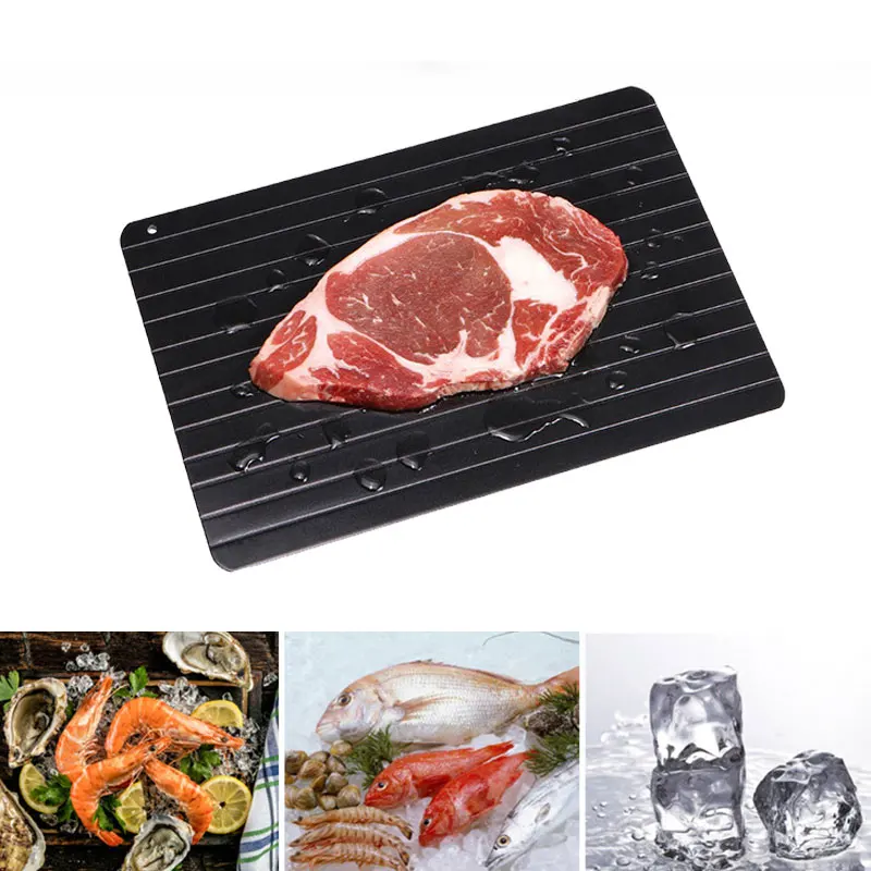 Upgrade Fast Defrost Tray Metal Plate Safe Thaw Frozen Defrosting Tray