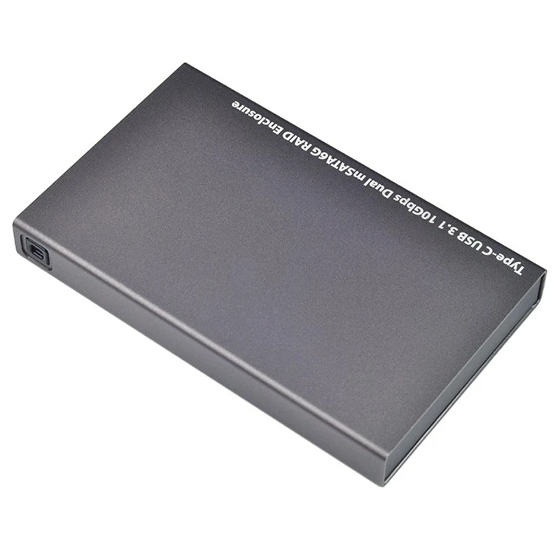Type-C-2 mSATA 3,0 Портативный Мобильный Корпус для жесткого диска чехол SSD type C-USB 3,1 Gen2 10 Гбит/с двойной mSATA RAID адаптер для ПК