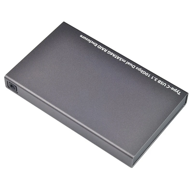  Tipo C a 2 mSATA 30 portátil móvil HDD caja SSD tipo C a USB 31 Gen2 10Gbps Dual mSATA RAID adaptad