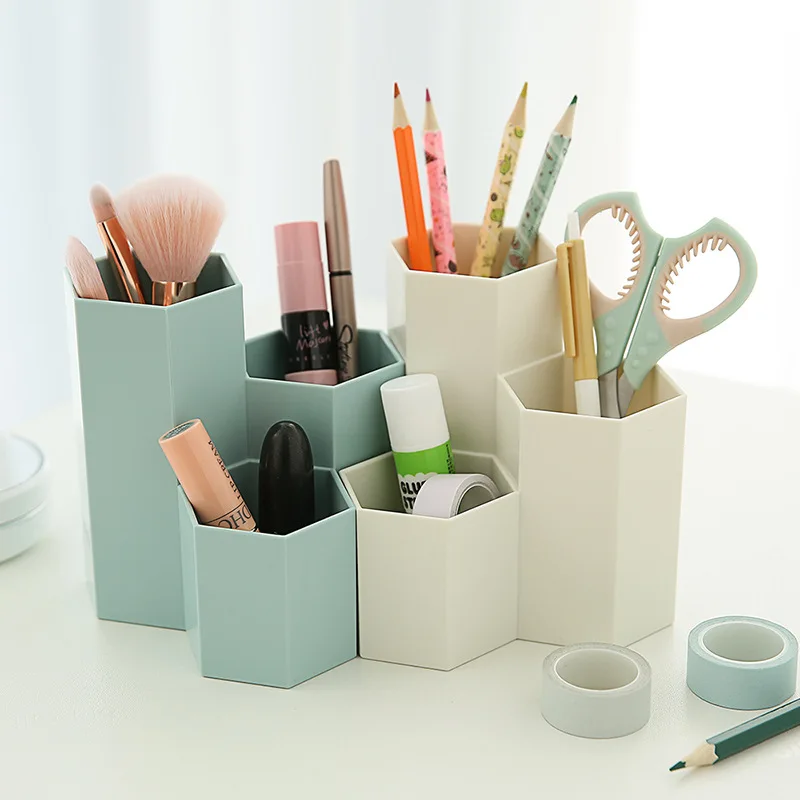 

Fasola Creative Hexagonal Multi-functional Pen Holder Office Supplies Storage Decoration Office Stationery Business Pens Storage