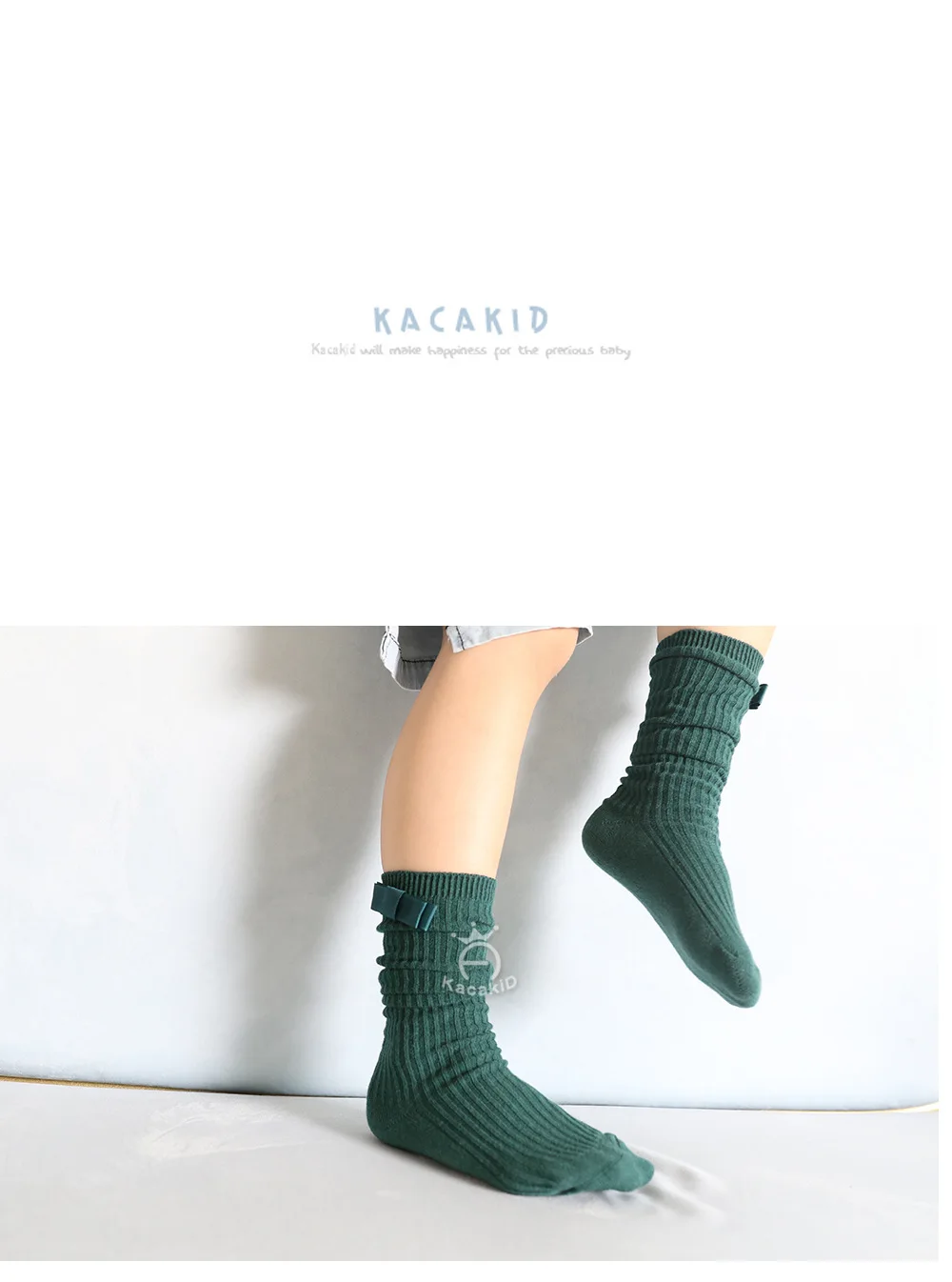 Spring New Style Children's Socks Girls Monochrome Vertical Striped Tube Socks Baby Bow Cotton Socks Dance Pantyhose Princess So