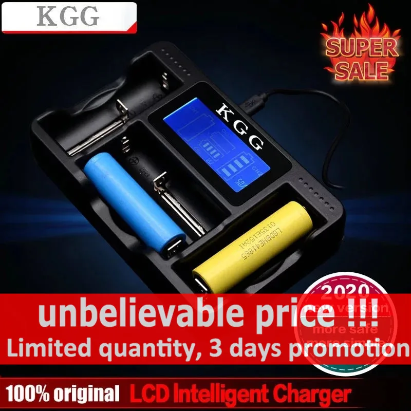 KGG USB Смарт 18650 зарядное устройство ЖК-дисплей для AA/AAA/AAAA/C 18350 26650 22650 14500 NiMH батарея