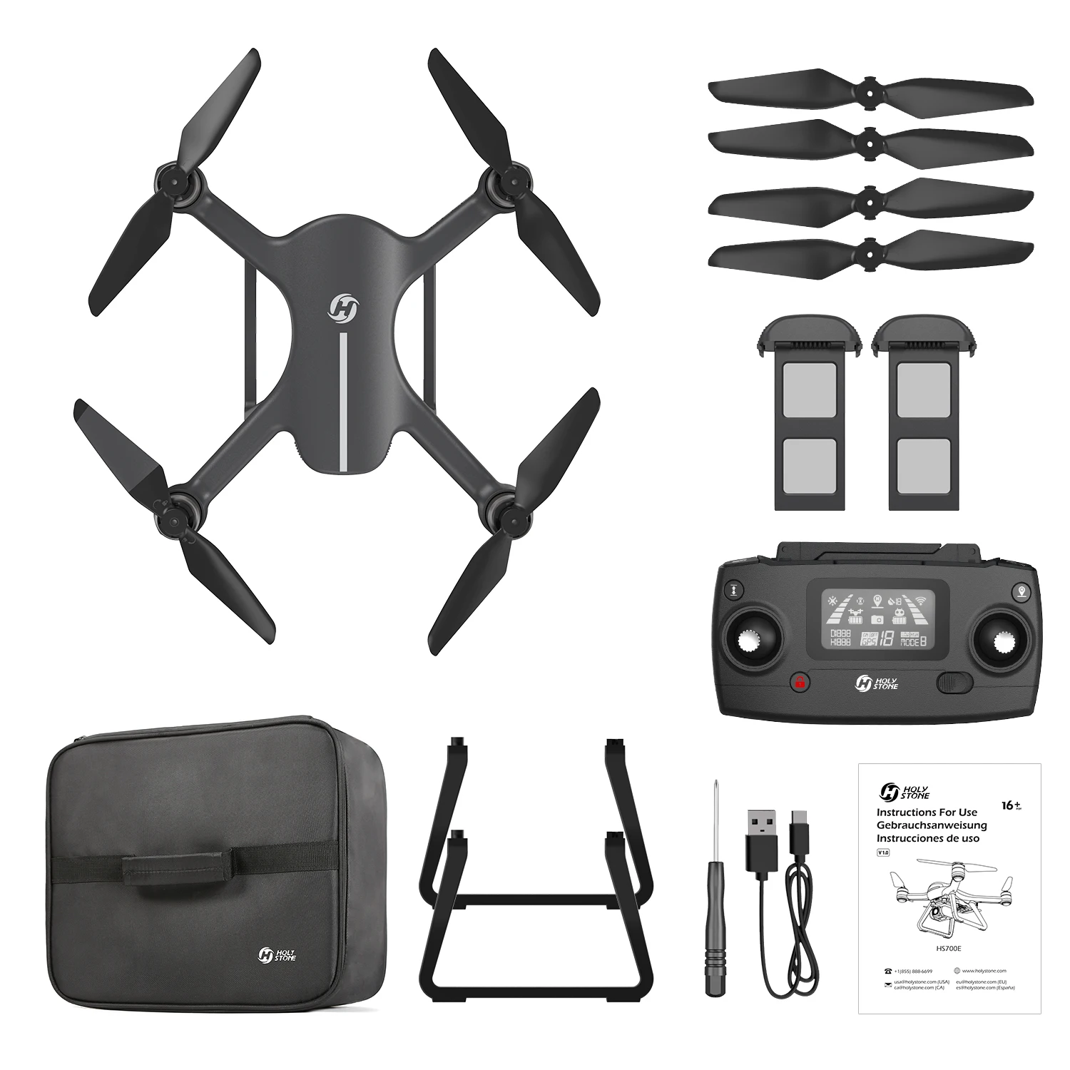 Дрон Holytone HS700E камера 4K UHD угол обзора 130 ° функция стабилизации FPV GPS 5 ГГц | Игрушки