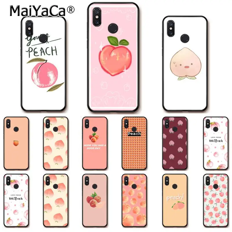 

MaiYaCa Pink Peach Novelty Fundas Phone Case Cover for Xiaomi Redm4X 6A Redmi Go Redmi5 5Plus Note4 Note5 7 mi A1 A2Lite