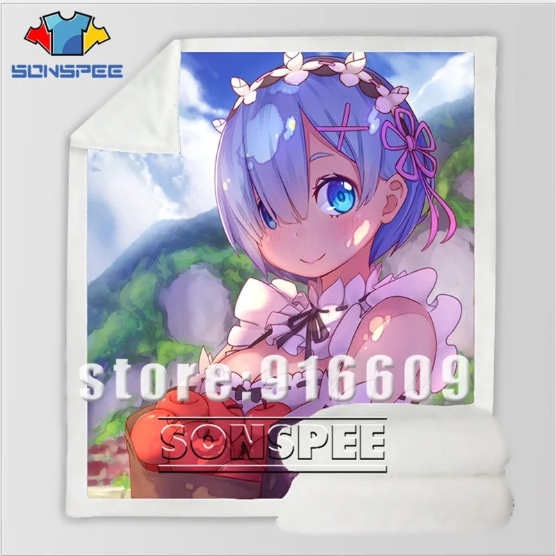 Сексуальный Re: zero двойной горничной Рам Rem Диван Постельные принадлежности офис Harajuku зимнее модное одеяло покрывало детское одеяло для путешествий одеяло для прогулок