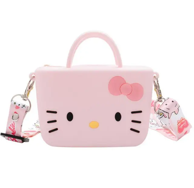 Anime Cartoon Melody Messenger Bag Cinnamoroll Dog Kitty Cat Kawaii Children's Coin Purse Cute Silicone Bag for Kids Gift 2