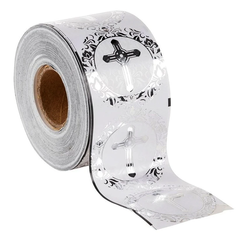 Religious Stickers 500 Count Round Silve and Gold Foil Cross Stickers