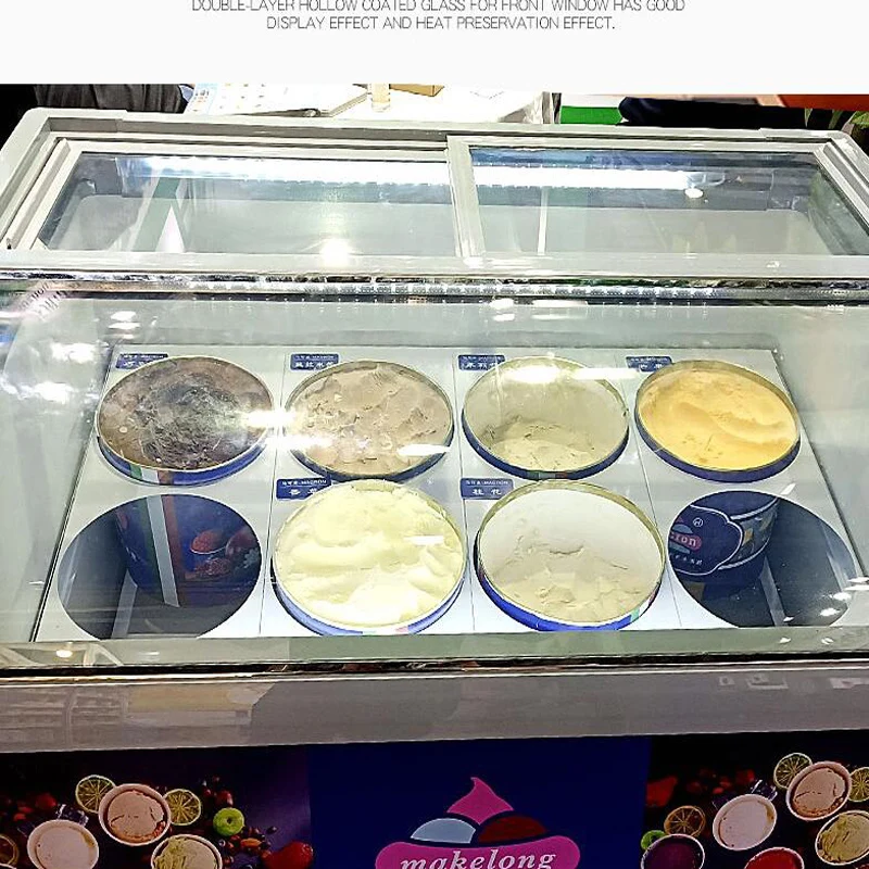 Commercial Ice cream display freezer cabinet showcase Hard ice cream counter top ice cream display 3