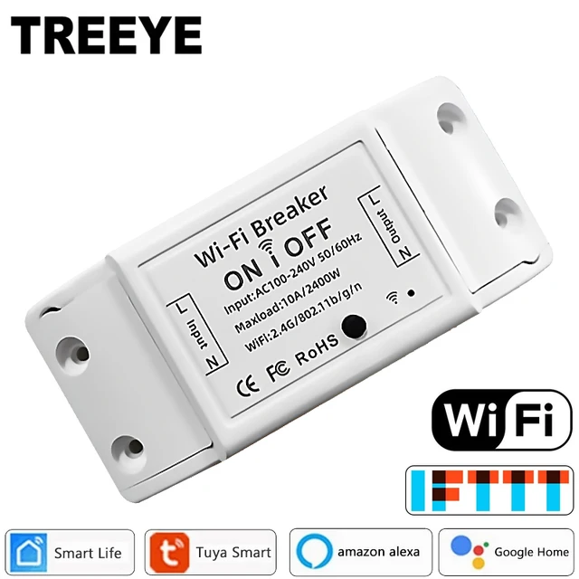 Tuya Smart Life App WiFi DIY Switch Breaker Domotic LED Light Controller Module Remote Control Work with Alexa and Google Home