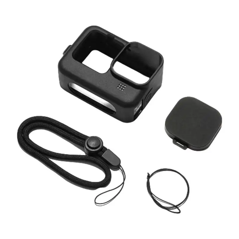 

For Gopro 9 Silicone Case Anti-drop Protective Shell With Lens Cover/Lanyard For Gopro Hero 9 Black Sports Camera Wholesale