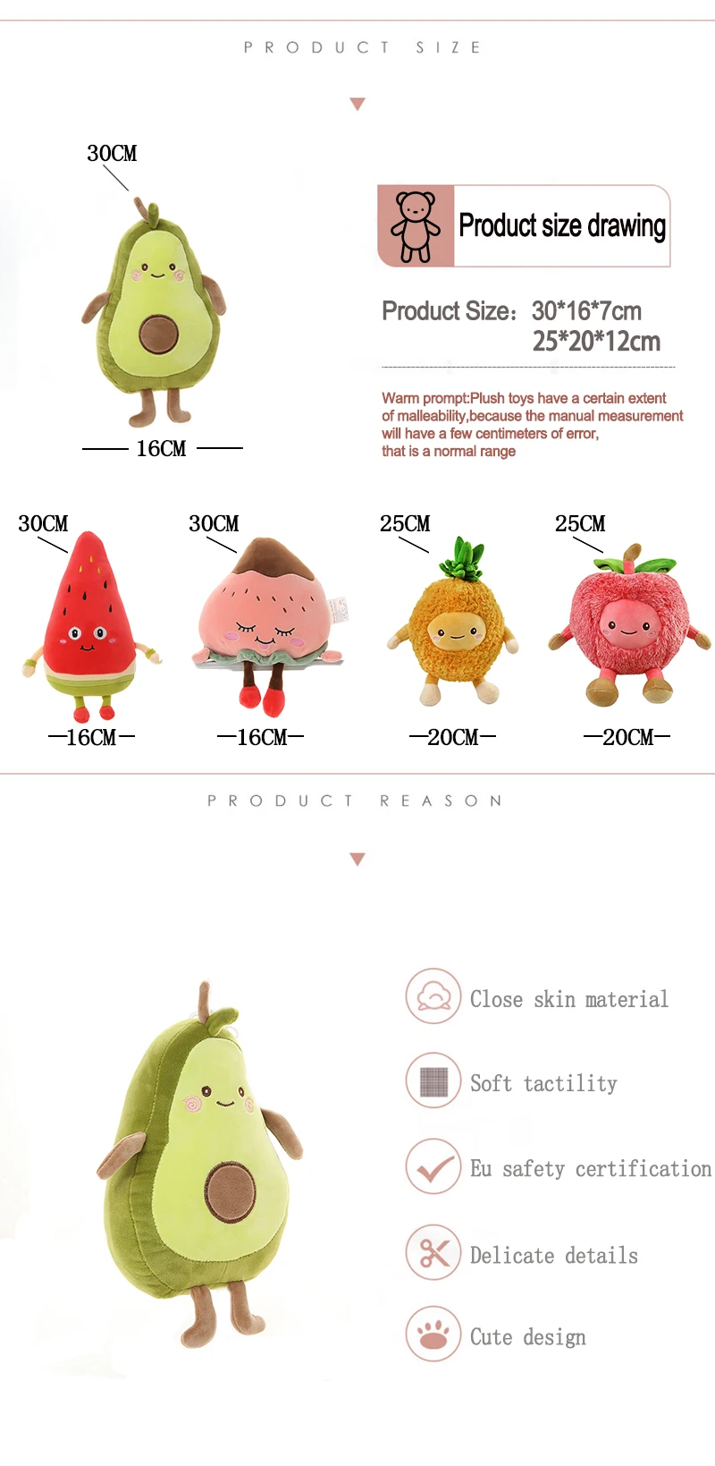 Niuniu Папа 30 см Плюшевые игрушки серии фруктов авокадо плюшевые ананас Kawaii мультфильм милые мягкие игрушки, куклы для детей