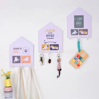 

Wall Mounted Wooden Decorative Key Shelf Cartoon Wall Hook Sundries Storage Rack Kid Bedroom Coat Hanger Organizer Room Holder