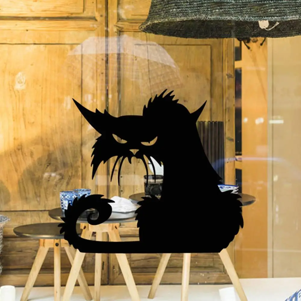 Halloween Removable Black Cat Waterproof Wall Sticker DIY Home Door Bedroom Decal Decor | Дом и сад