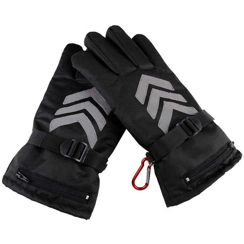 Electric Heated Gloves Reflective Duty Cycling Gloves Winter Warm Thicken Full Finger Gloves for Motorcycle Cycling Electriccar
