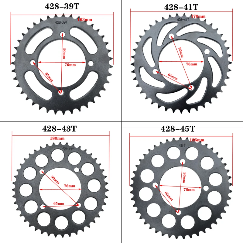 420/428 Chains 35T/37T/39T/41T/43T/45T/48T Motorcycle Chain Sprockets Rear Back Sprocket Cog For 110cc 125cc 140cc Dirt Pit Bike