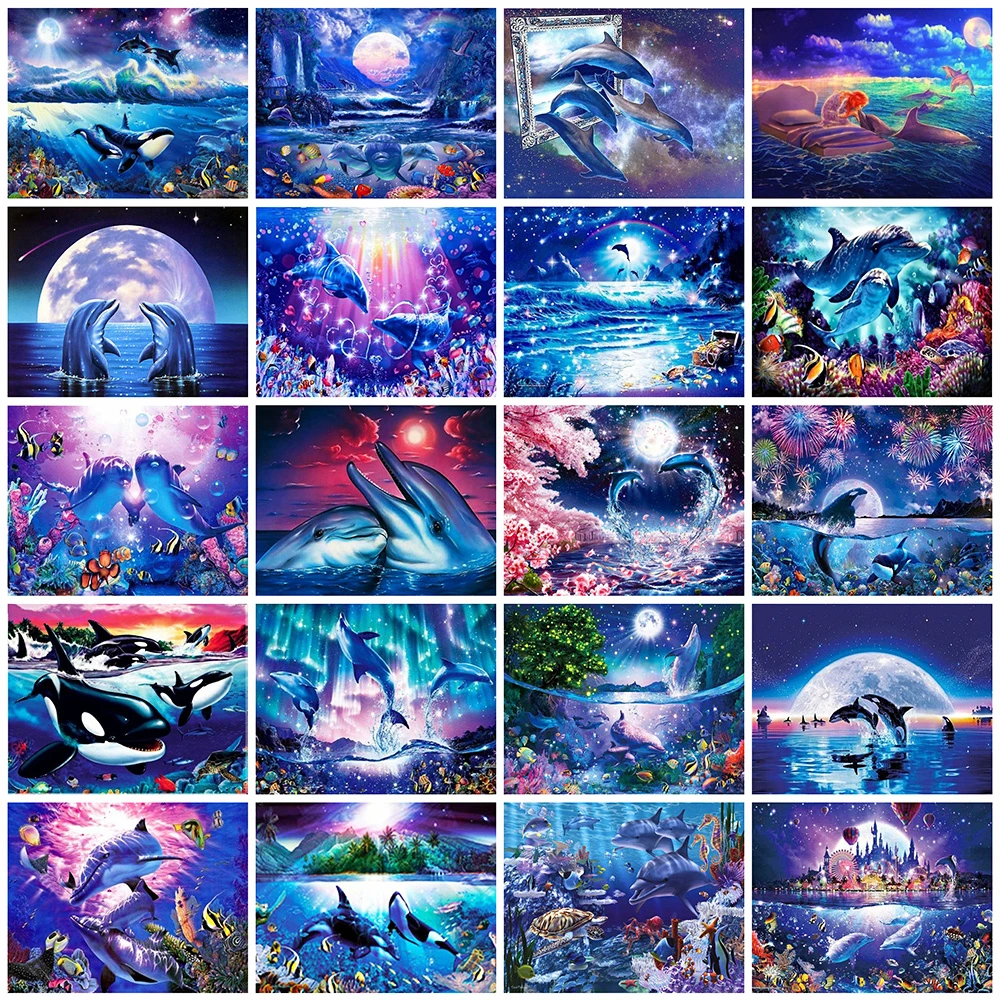 Evershine-Diamond-Painting-Dolphin-Full-Square-Diamond-Embroidery-Animals-Pictures-Of-Rhinestones-Mosaic-Cross-Stitch-Home