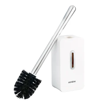 

White Toilet Brush &Holder Set Stainless Steel Creative Cleaning Brush Punch-free Toilet Brush Suction Wall Bathroom Accessories
