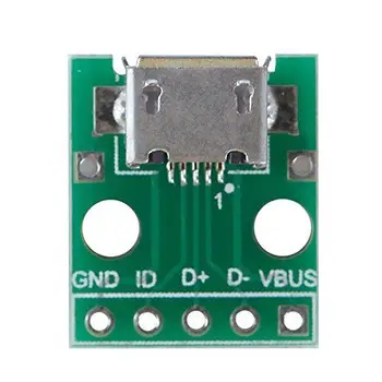 

10pcs Micro USB to DIP 2.54mm Adapter Connector Module Board Panel Female 5-Pin Pinboard 2.54mm Micro USB PCB Type Parts