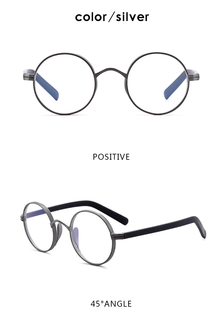 Gatenac Unisex Full Rim Round Titanium Acetate Frame Eyeglasses