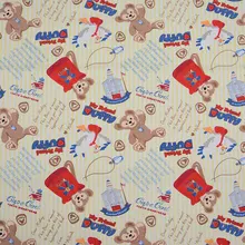 Медведь Даффи мой друг кран детская печать ручная работа пэтчворк хлопок холст ткань шитье подушка для сумки Diy скатерть диван 91 см* 145 см