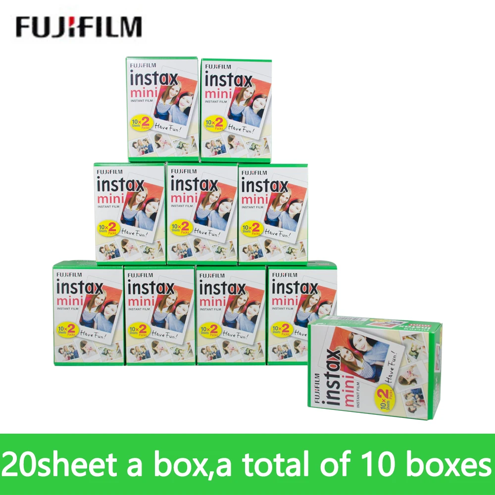 film-200-sheets Fujifilm instax mini 9 пленка 200 лист Fuji instsnt фото наклейки для mini 8 7s 25 50s 90 мгновенная бумага для камеры - Цвет: film-200-sheets