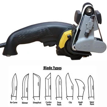 

Electric Knife Sharpener Handheld Professional Belt Machine Adjustable Speed Angle DIY Best Sander With 12 Abrasive Belt