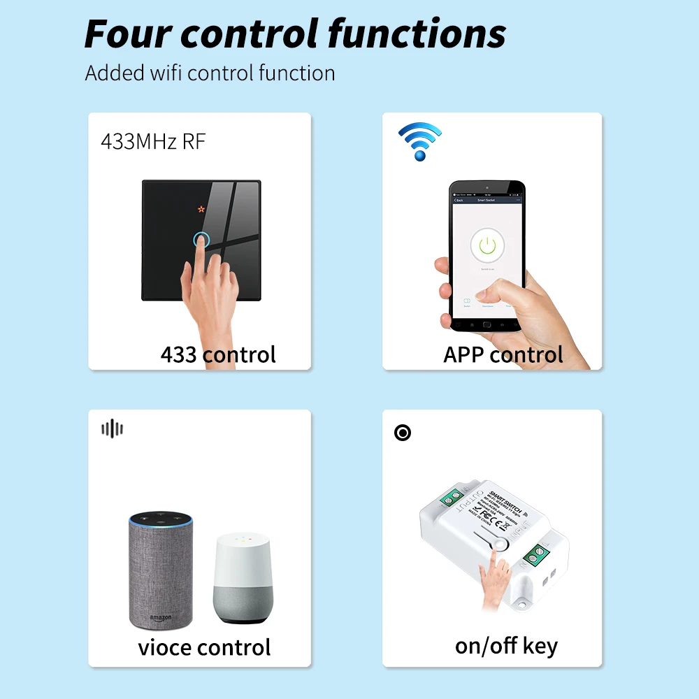 1/2/3 WENHIOT mobilna aplikacja bezprzewodowy zdalny inteligentny czas WIFI przełącznik Gang szklany Panel Tuya życie domowe światło Alexa Google