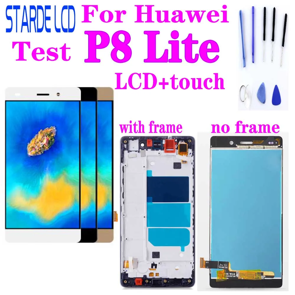 5 0 &quotЖК дисплей для HUAWEI P8 Lite ЖК сенсорный экран дигитайзер с рамкой ALE L04 L21 TL00 L23 CL00