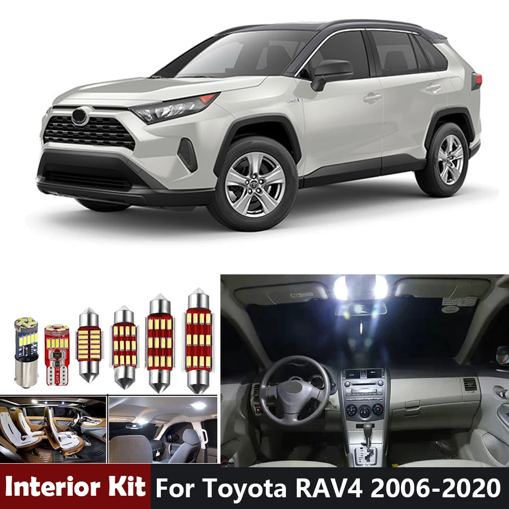 

12Pcs Canbus Led Bulbs Led Interior Light Kit For Toyota RAV4 2006-2015 2016 2017 2018 2019 2020 Trunk License Plate Light