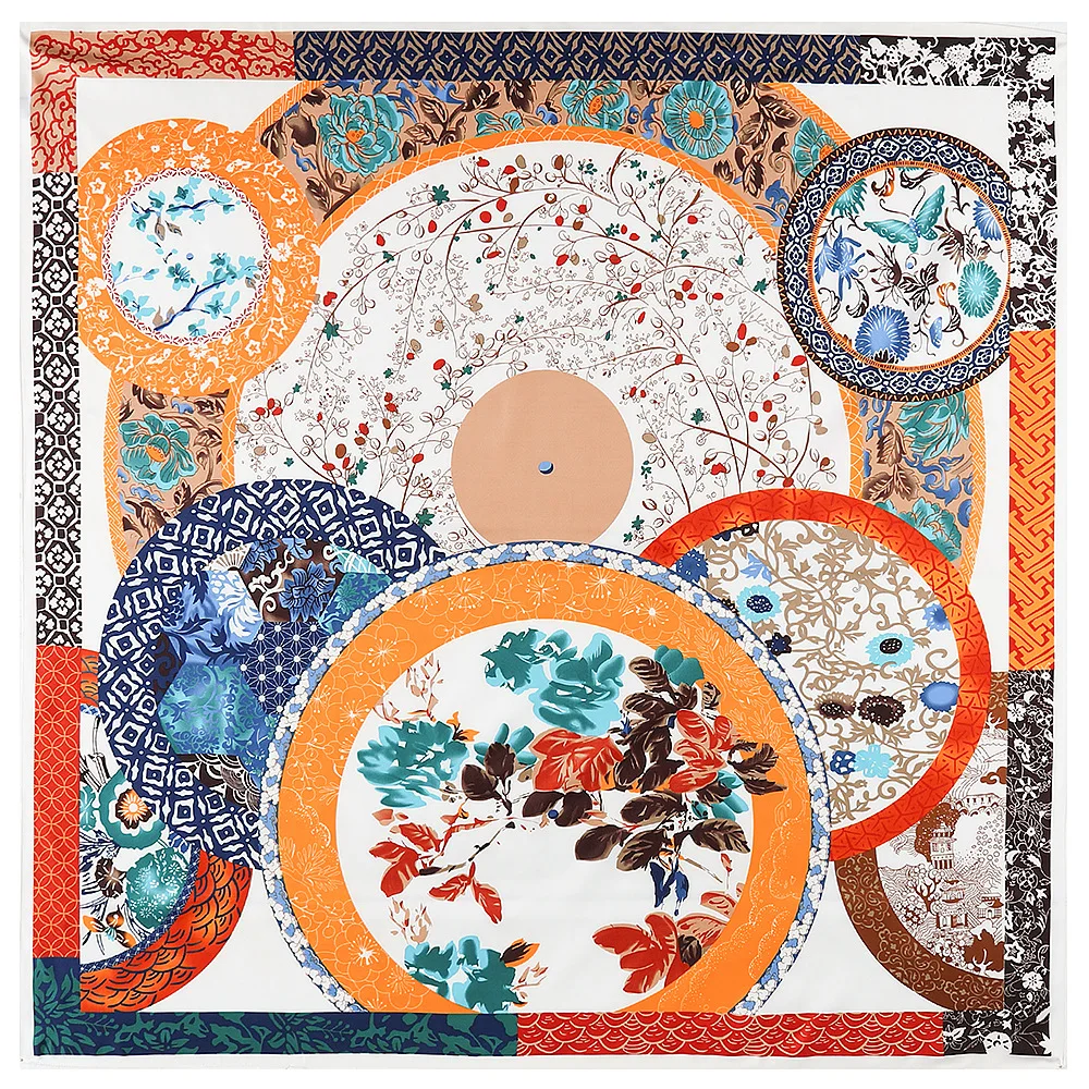 Шарф женский Шелковый квадратный с принтом 2021 х 130 см |