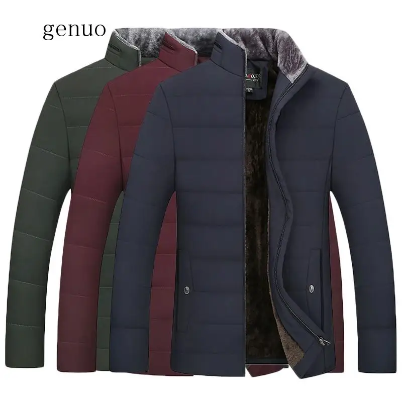 

Зимняя теплая плотная куртка для мужчин повседневная одежда со стоячим воротником Высокое качество модные зимнее пуховое пальто, парка верхняя одежда Размеры M-5XL