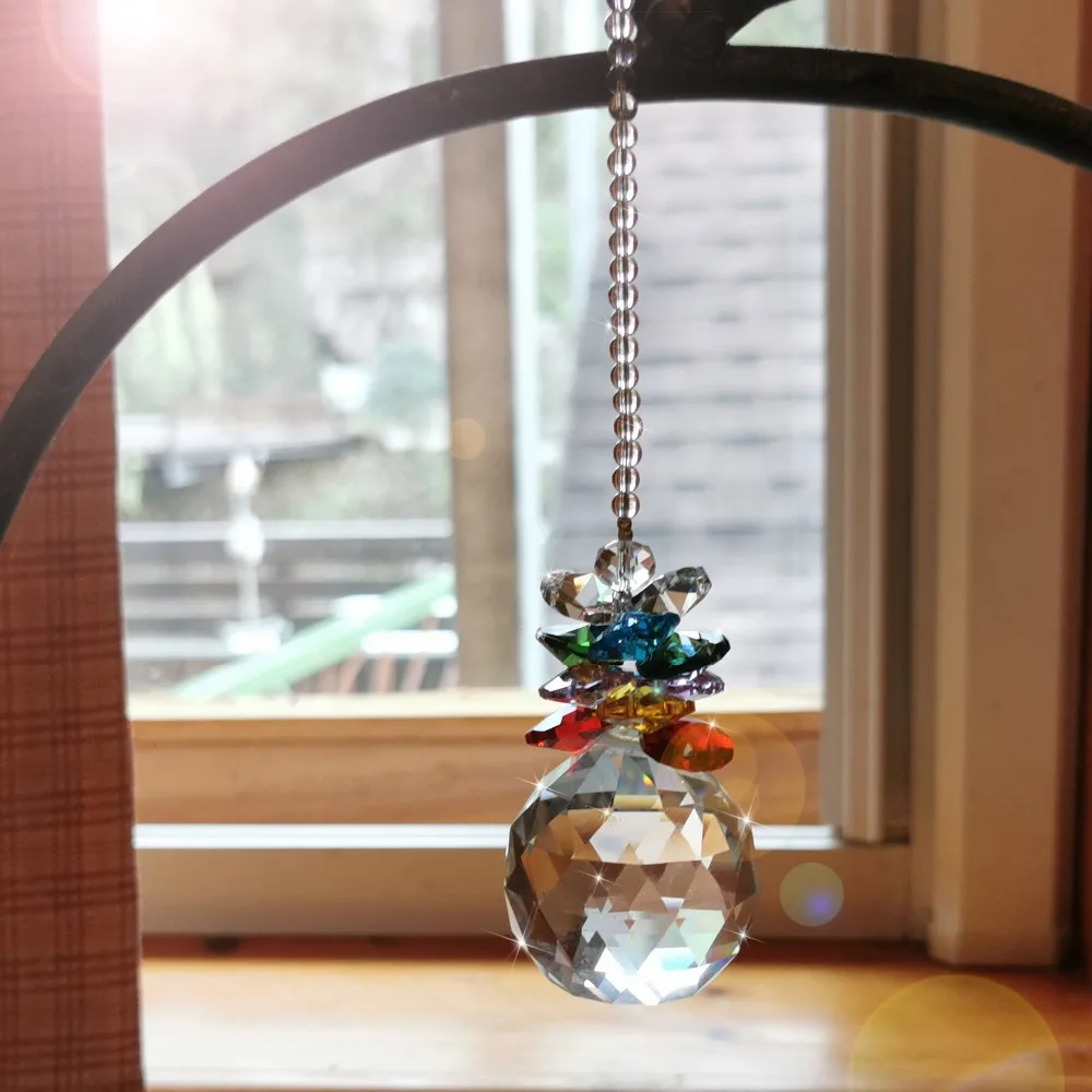H&D 40 мм чакра люстра хрустальный шар Призма Suncatcher Радуга производитель коллекция окно висячие орнамент домашний сад Декор подарок
