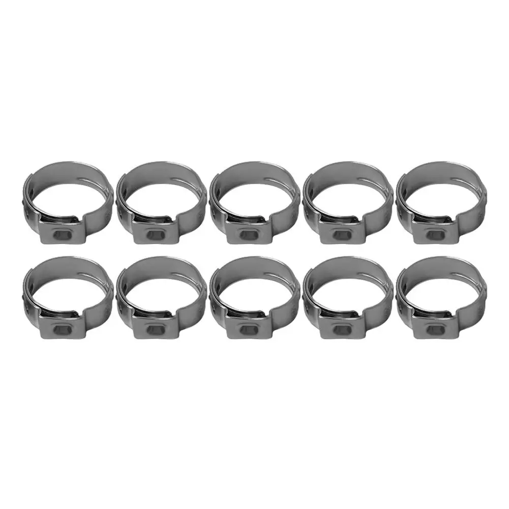 Childplaymate 10pcs Stainless Steel Single Ear Steel Hydraulic Hose Clamps Fuel Air Pipe Clips 