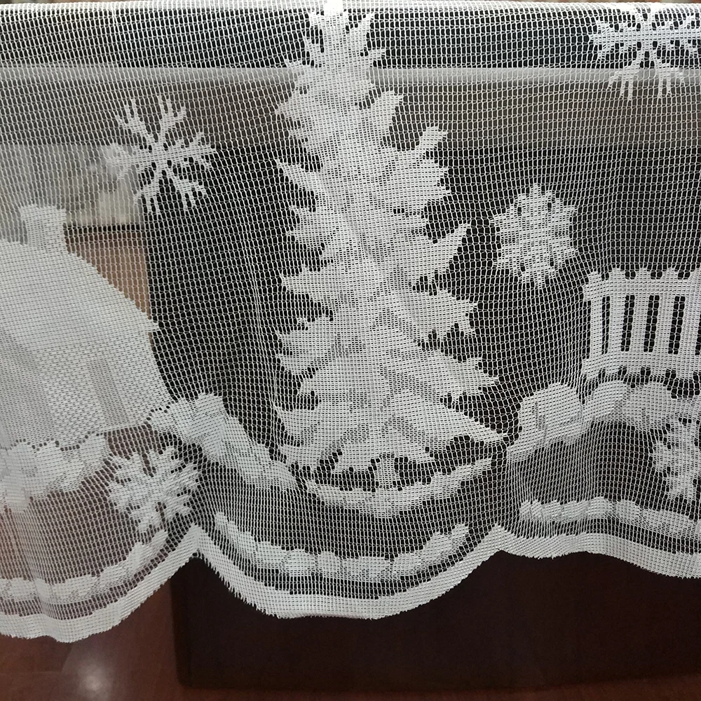  Rectangle Round White Lace Tablecloth Snowflake Elk Christmas Large Table Covers Party Dinner Weddi