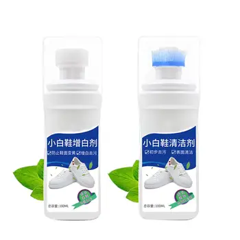 

100ML Small White Shoes Cleaner Whiten Refreshed Polish Cleaning Tool Shoe Brushes Leather For Casual Sneakers Cleaning Solution