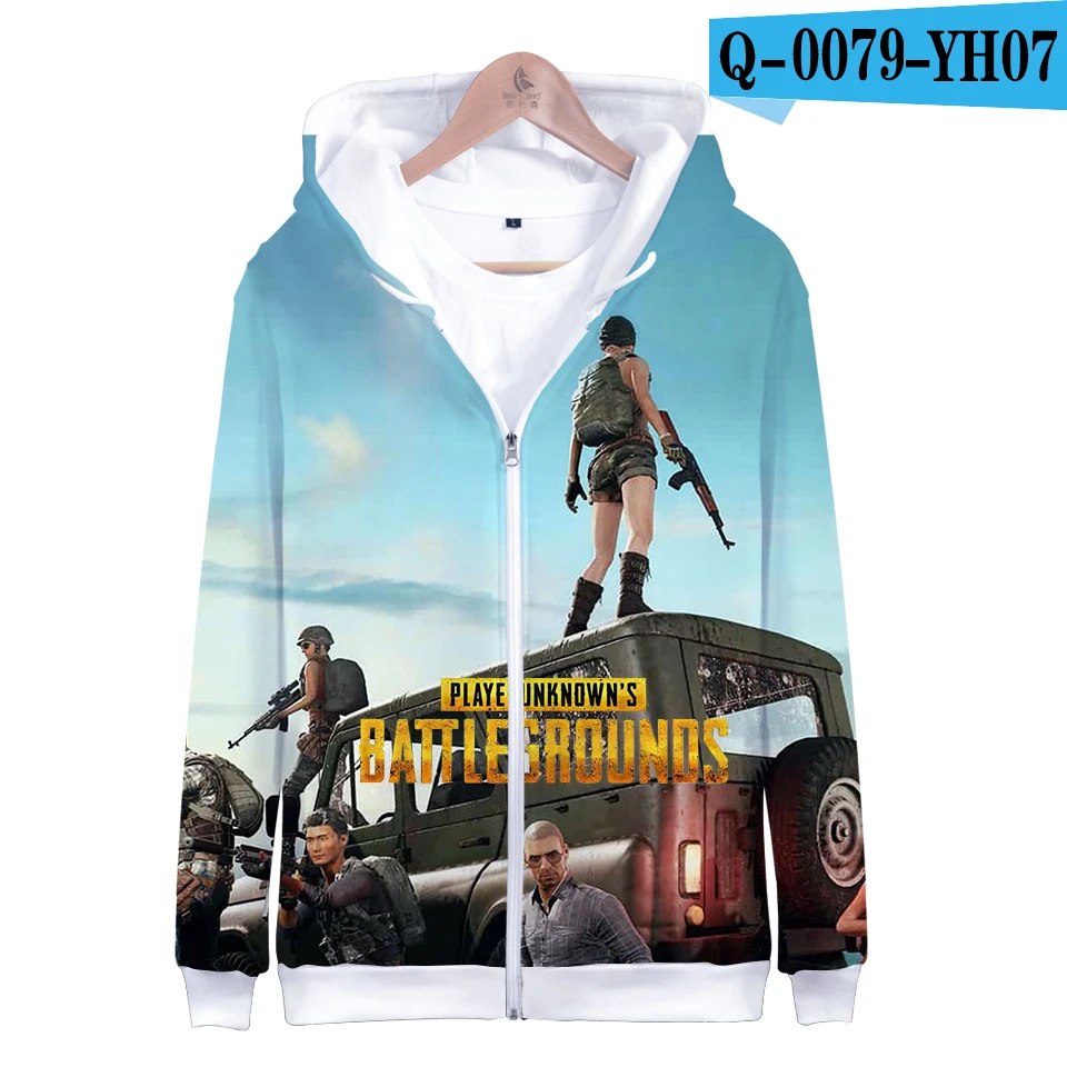 PUBG 3D толстовки на молнии для мужчин и женщин горячая Распродажа модные толстовки на молнии с принтом для мальчиков и девочек худи PUBG пальто Топы - Цвет: 3D-6