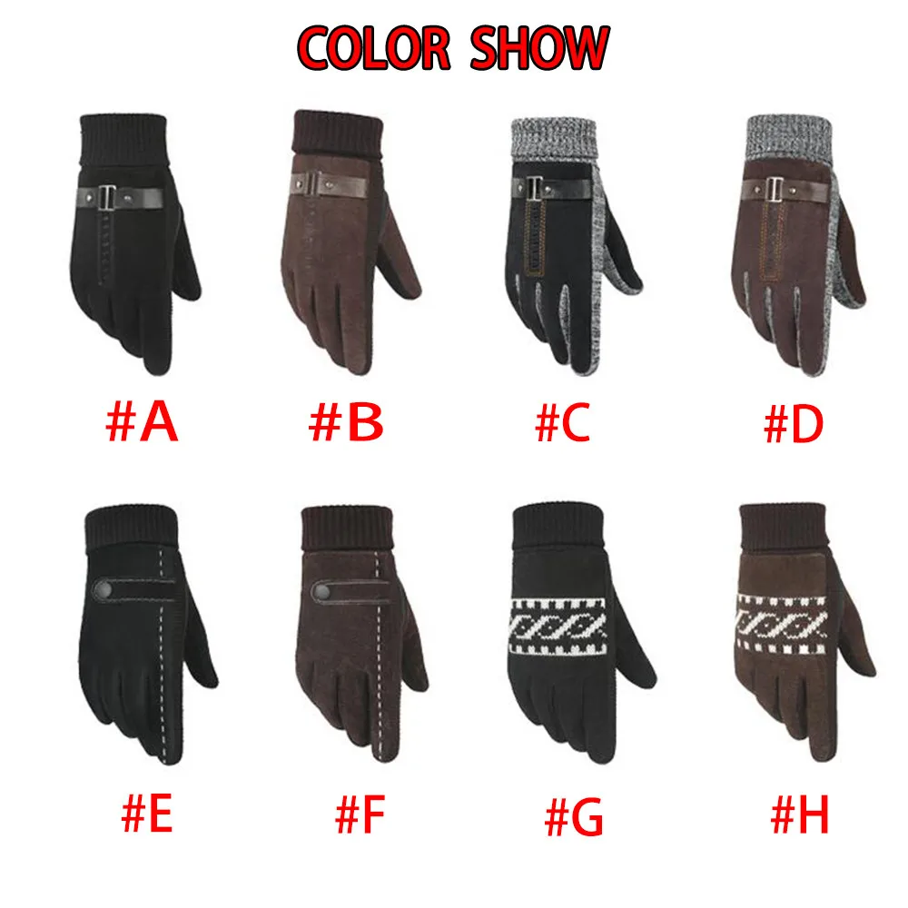 Мужские зимние перчатки из искусственной кожи Guantes с сенсорным экраном, толстые перчатки для вождения, мужские мотоциклетные теплые перчатки guantes