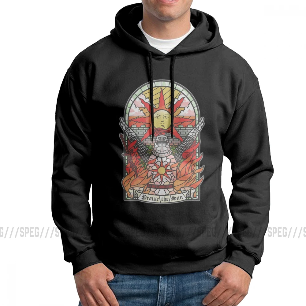 Толстовки с капюшоном Dark Souls 2 Artorias Of The Abyss Solaire Of Astora Praise The Sun, мужской спортивный костюм из хлопка,, толстовки с капюшоном - Цвет: Черный