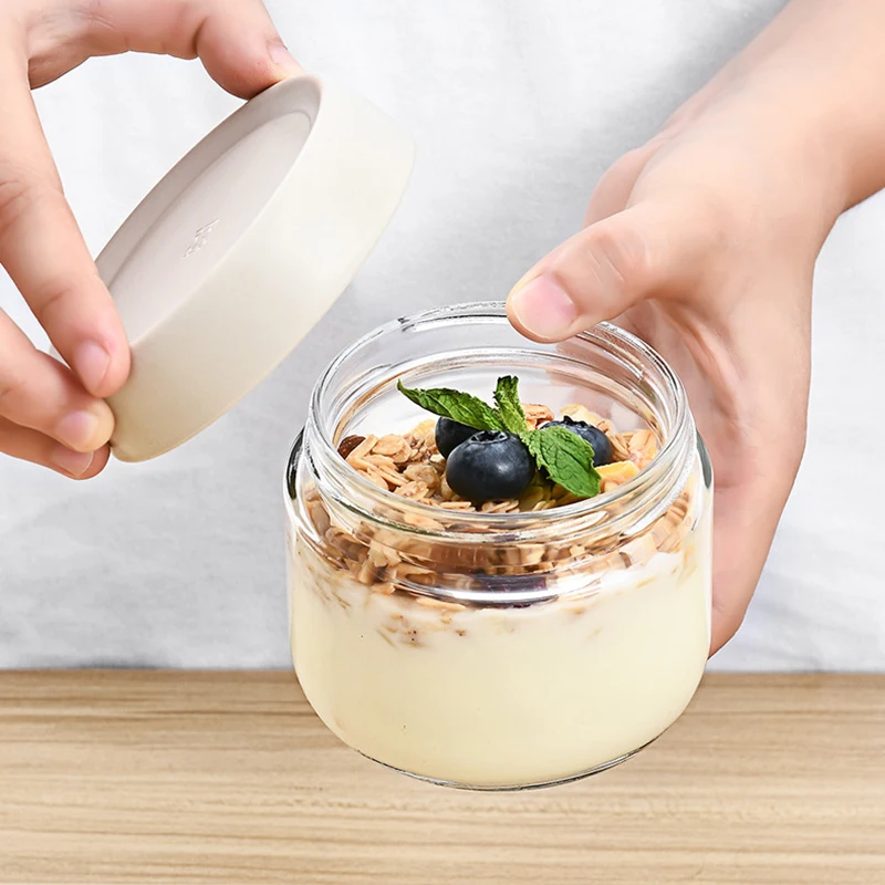 Glass Storage Jar Sealed Food Storage Container Household Multi-function Small Tea Cans Grains Candy Storage Salad Dessert Bowl 5