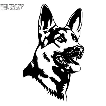 

Volkrays Personality Car Sticker German Shepherd Alsation Dog Accessories Reflective Fashion Vinyl Decal Black/Silver,17cm*10cm