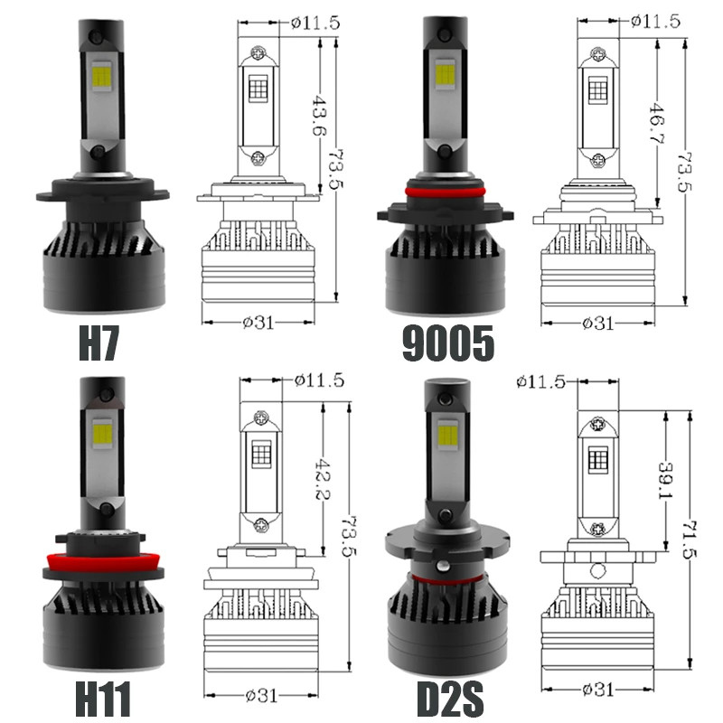 F3 Lens 90W D2s H7 Led Canbus 9005 лм лампы для фар высокой мощности H8 H11 9012 6500 предназначены с