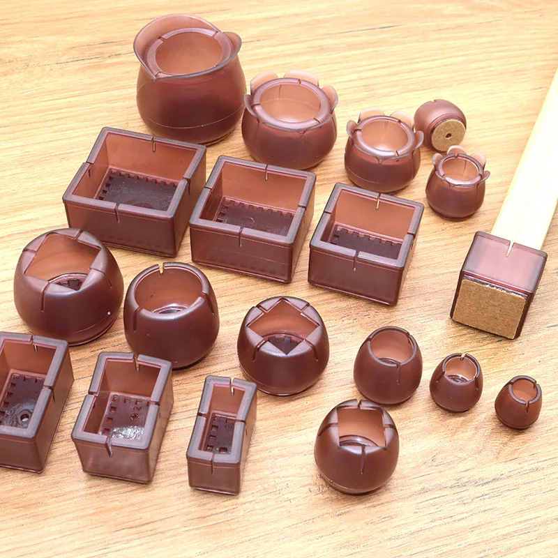 8 /12 /16Pcs Silicone Table Chair Leg Mat Non-slip Table Chair Leg Caps Foot Protection Bottom Cover Pads Wood Floor Protectors afbeelding
