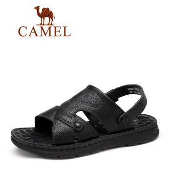

CAMEL Fashion Summer Soft Breathable Outdoor Men sandals Leather Hiking Garden Fishing Beach Slippers Man Shoes