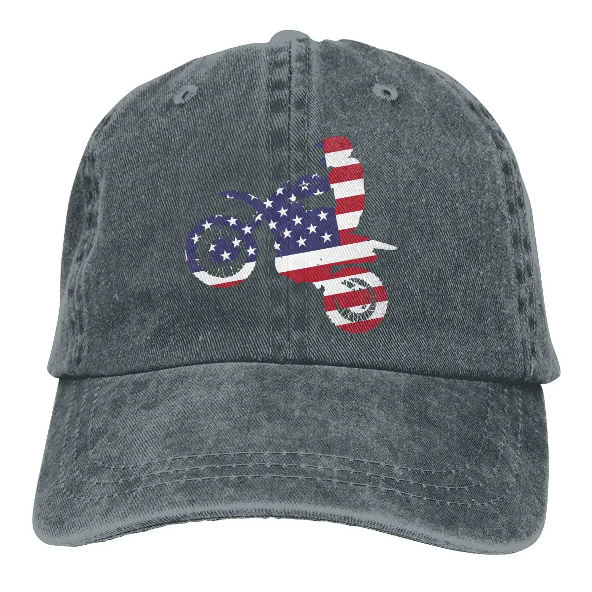 Мужская/Женская Регулируемая хлопковая джинсовая бейсболка Dirt Bike Кепка в стиле хип-хоп