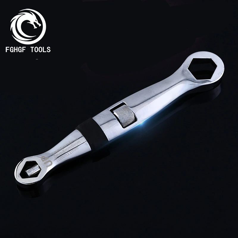 

Universal 4-19mm Quick Multi-functional Adjustable Torx Nut Snap Grip Spanner Wrench Ratchet Bionic Ratchets Flexible Release