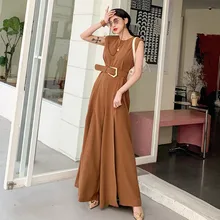 Summer Casual Sleeveless Ladies Jumpsuit High Waist Slim Trousers Fashion Women