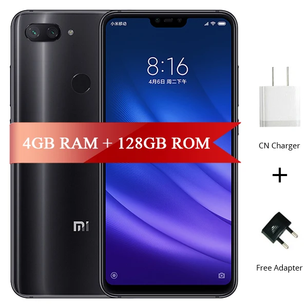 Мобильный телефон Xiaomi Mi 8 Lite, 6 ГБ ОЗУ, 64 Гб ПЗУ, Восьмиядерный процессор Snapdragon 660, фронтальная камера 24 МП, 6,2" 19:9, полный экран - Цвет: 128GB Black