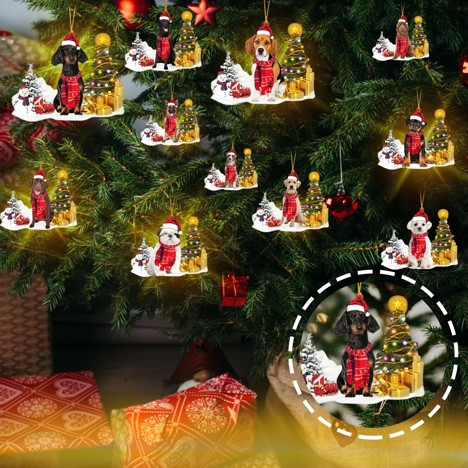 Navidadの装飾かわいい犬クリスマスモコンケーアラウンドウッドサインクリスマスツリー木飾りペット面はクリスマスの家の壁の装飾 ペンダント ドロップ装飾品 Aliexpress
